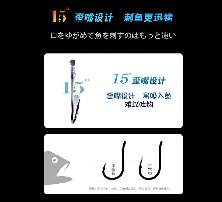 Pre-Tied Snelled Crooked Hooks, Sizes 8–26, Nylon Snell – product photo