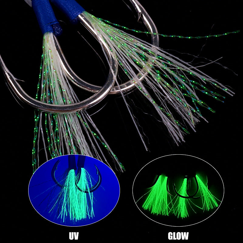 Slow Pitch Jigging Assist Hooks, Glow PE Bound, 1/0–7/0 – product photo