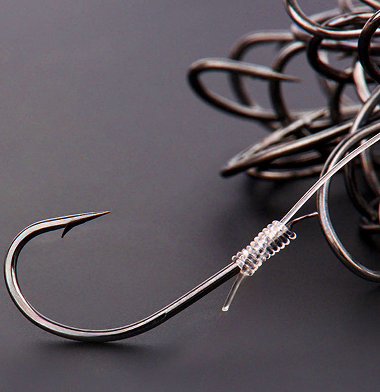 Barbed Pre-Tied Snelled Hooks with Leader, Sizes #10–#28 – product photo