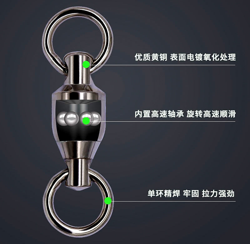 Ball Bearing Swivels, Stainless Steel, 10-Pack, Sizes #0–#10 – product photo