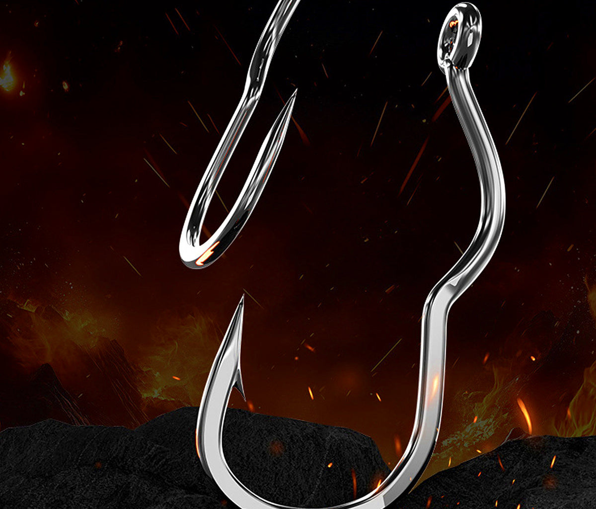 Live Shrimp Back Hooks with Rubber Band, 5-Pack, Glow/Standard – product photo