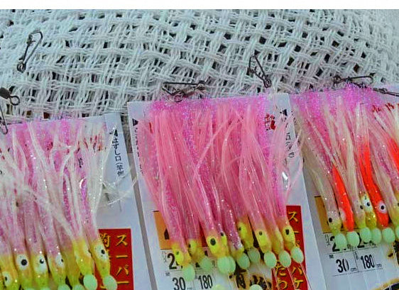 Squid-Style String Hook Rig, 9 Hooks, Size 2–4 – product photo