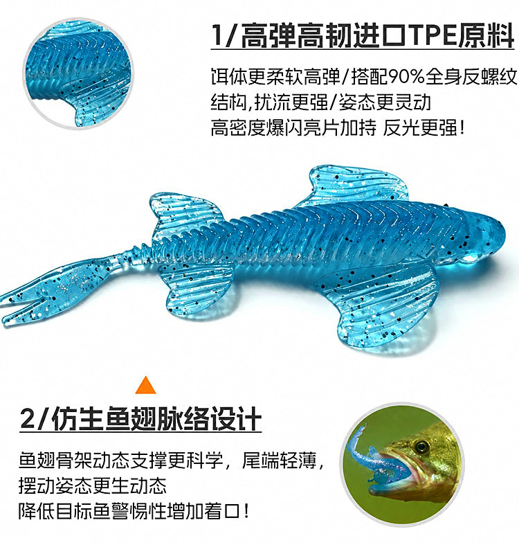 Spear Tail Soft Bait, 10-Pack, 5.5–6.5 cm (2.2–2.6 in) – product photo
