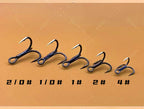 5X Strong Treble Hooks with Split Rings, Sizes 6 to 3/0 – product photo