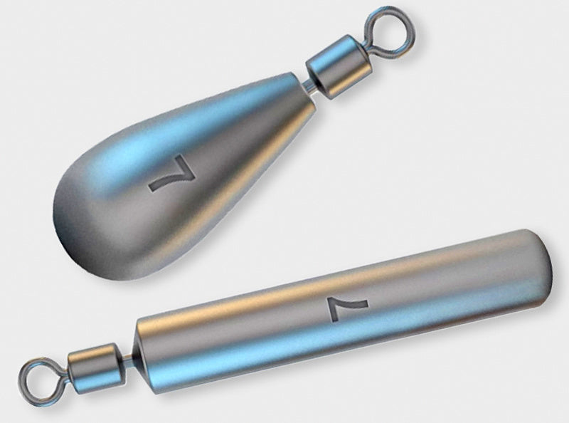 Lead Texas Rig Sinkers, Teardrop or Cylinder, 10-Pack – product photo