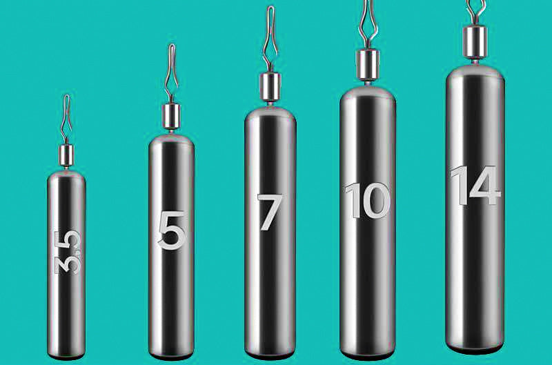 Inverted Bullet Sinkers, 0.12–0.71 oz (3.5–20 g) – product photo