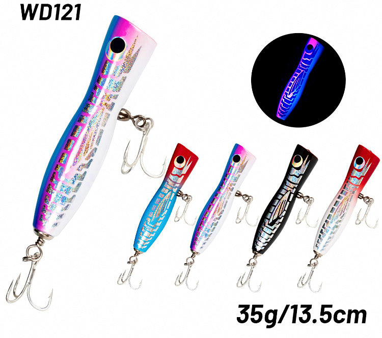Floating Wooden Popper Lure, 35 g (1.2 oz), 13.5 cm – product photo