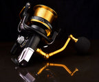 Long Cast Spinning Reel, 12+1 Bearings, Black Gold, 8000-12000 – product photo