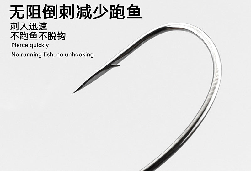 Offset Worm Hooks, Barbed, High Carbon Steel, 15 Pack – product photo