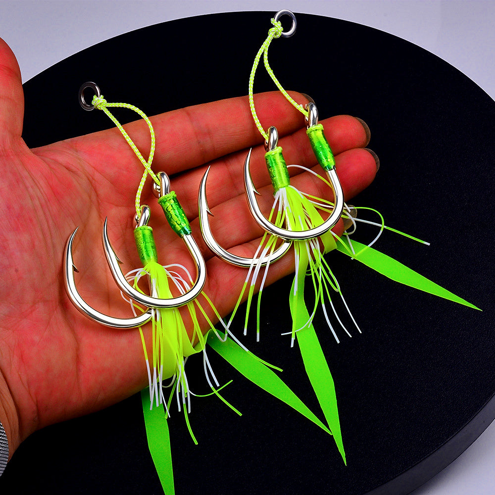 Jig Assist Hooks with Silicone Strands, 2 Pairs per Pack – product photo