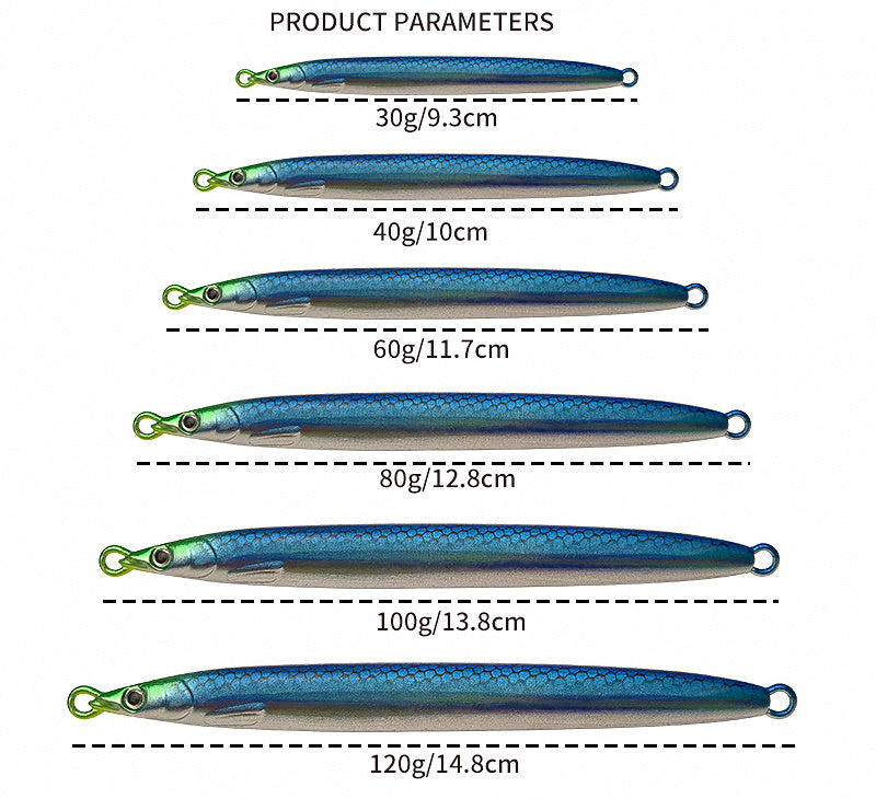 Slim Metal Jig, Fast Sinking, 30–120 g (1.1–4.2 oz) – product photo