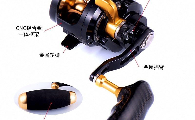 All-Metal Slow Pitch Jigging Reel, 6.2:1 Conventional – product photo