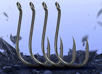 Barbed Single Hooks, High Carbon Steel, PTFE Coated, Size 2–8 – product photo