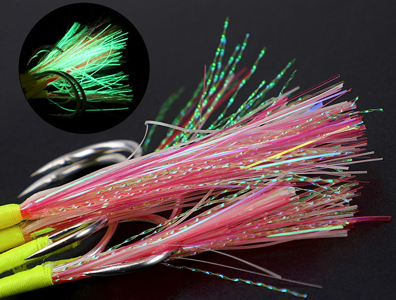 Glow Assist Hooks for Jigs, Single & Double, 1/0-3/0 – product photo