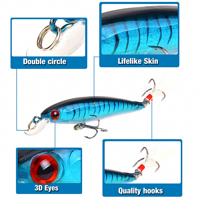 Feathered Treble Minnow Lure, 9 cm 7 g (3.5 in / 0.25 oz) – product photo