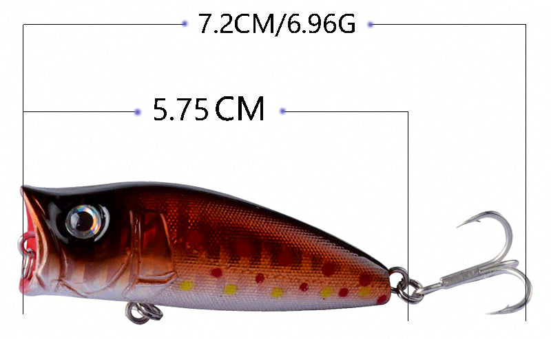 Topwater Popper Lure, 5.75 cm (2.3 in), 6.96 g (0.25 oz) – product photo