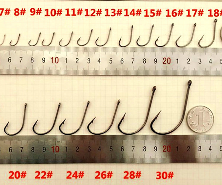 Long Shank Barbed Offset Hooks, Tube Style, Sizes #5–#36 – product photo