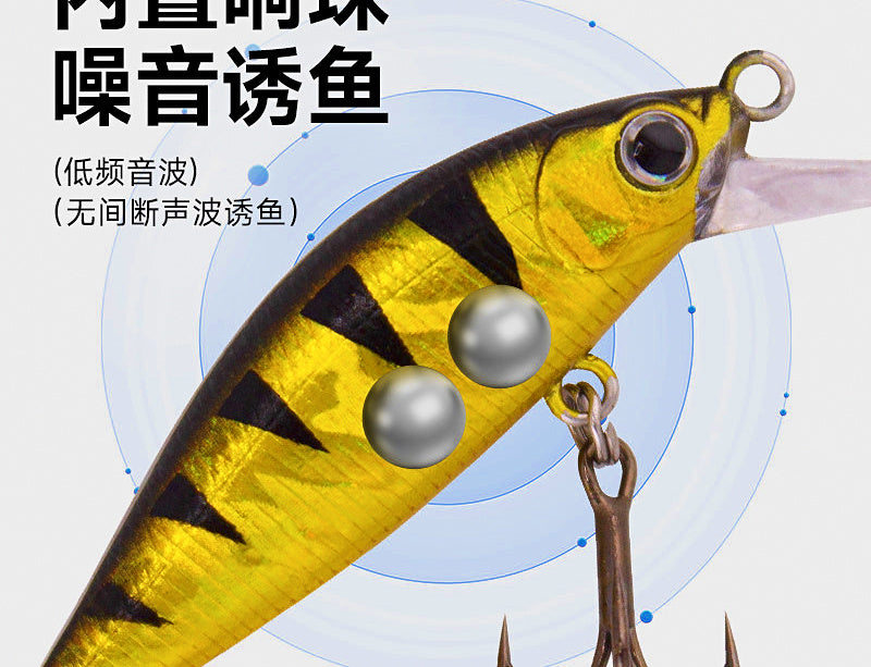 Slow Sinking Mini Minnow Lure with Rattle, 3.3 g (0.12 oz) – product photo