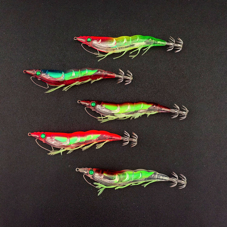 Glow Wooden Shrimp Squid Jig, Size 3.5, Single or 5-Pack – product photo