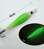 Glow Squid Jig, Single Hook Wood Shrimp, 5–6 cm (2–2.4 in) – product photo