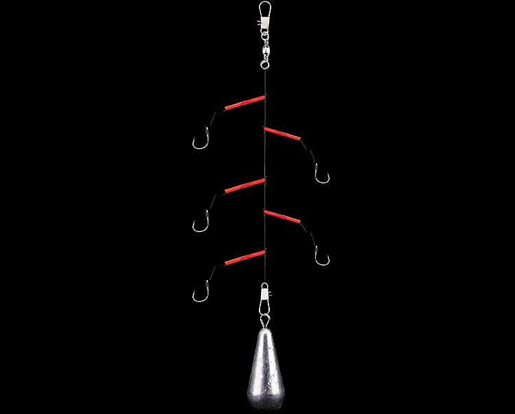 Multi-Hook Bait Rig with Sinker, Iseni Hooks, 5 Rigs – product photo