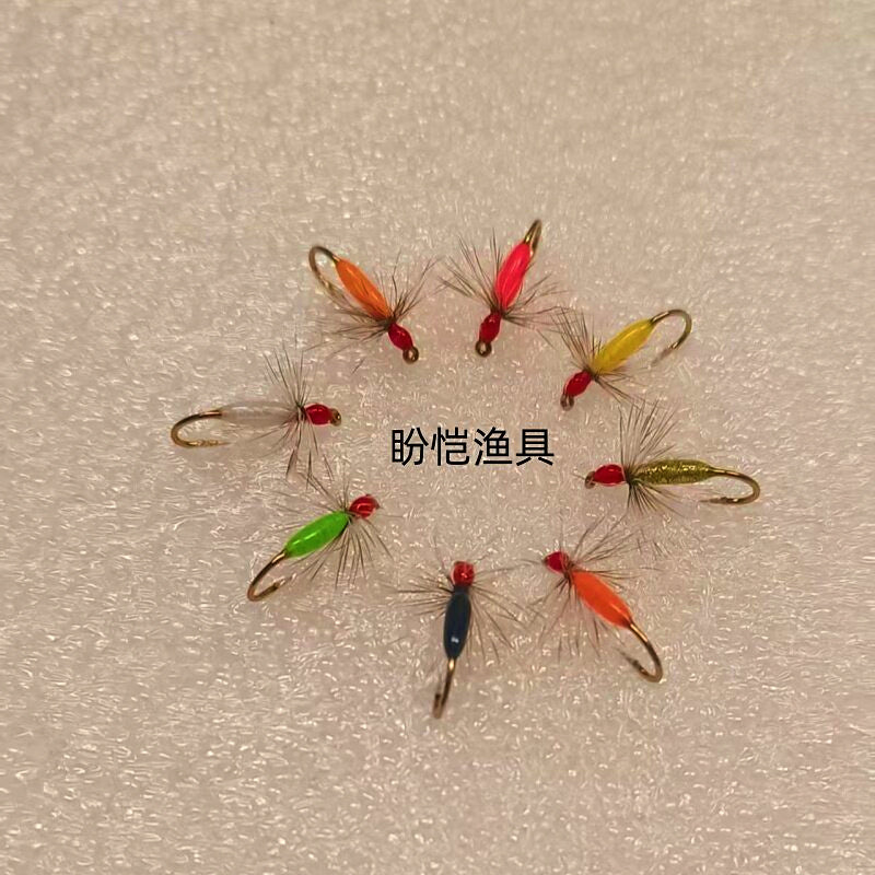 Red Head Bloodworm Fly, Barbed Hook, 8-Pack – product photo