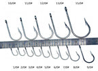 Stainless Steel Shark Hook with Ring, Barbed, 1/0–20/0 – product photo
