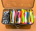 Soft Plastic Paddle Tail Lure Kit with Jig Heads, 50 pc – product photo