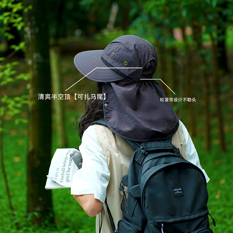 Wide Brim Sun Hat with Face Cover & Neck Protection – product photo