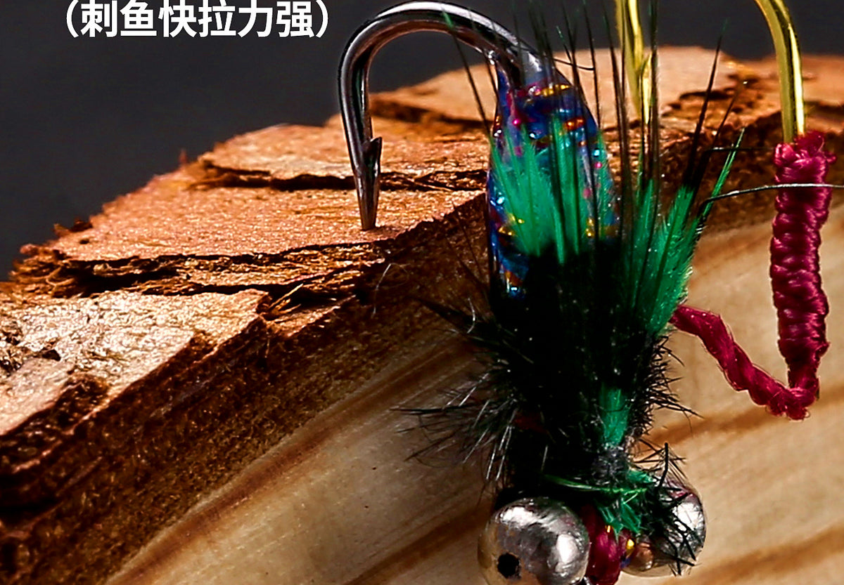 Double-Hook Sequin Fly Lure Rig, Gold & Silver – product photo