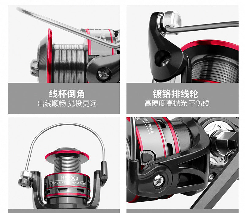 All-Metal Spinning Reel, Sizes 500-7000, EVA or Metal Knob – product photo