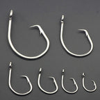 Stainless Steel Circle Hooks, Barbed, Sizes 6/0–16/0 – product photo