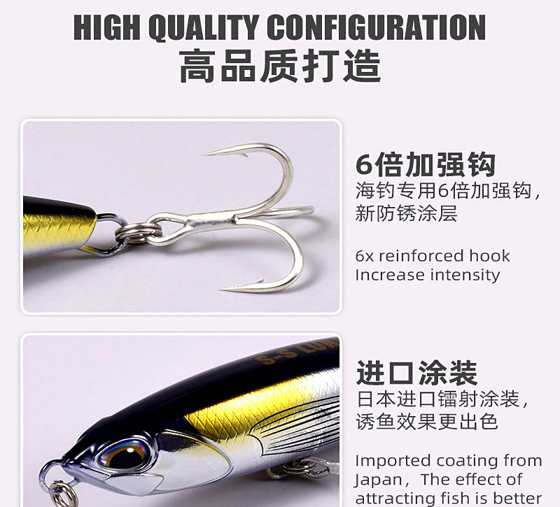 Saltwater Pencil Lure, 45 g (1.6 oz) Floating / 65 g (2.3 oz) Sinking – product photo