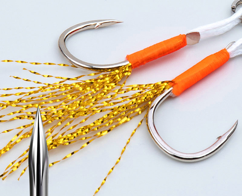 Single Jig Hook for Metal Jigs, High-Carbon Steel, Barbed – product photo