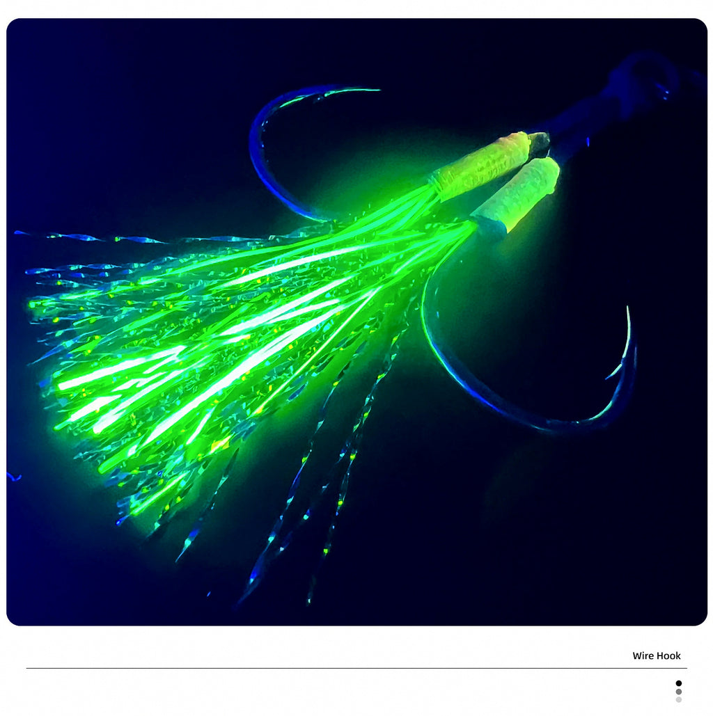 Glow Wire Assist Hooks for Metal Jigs, 1/0–3/0, Single/Double – product photo