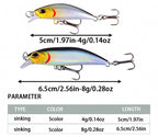 Sinking Mini Minnow Lure, 5 cm & 6.5 cm (4 g / 8 g) – product photo