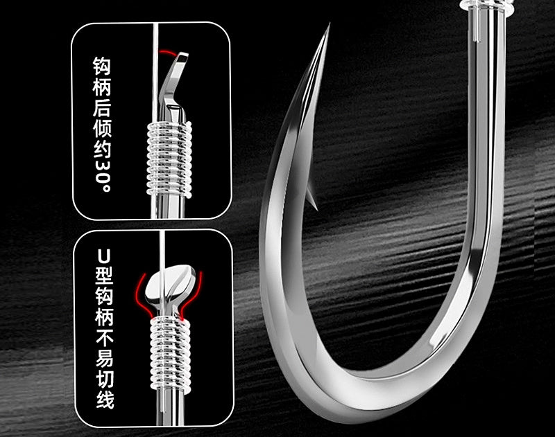 Barbed Saltwater Hooks, Bulk Pack, Sizes 1–6 (Black/White/Gold) – product photo