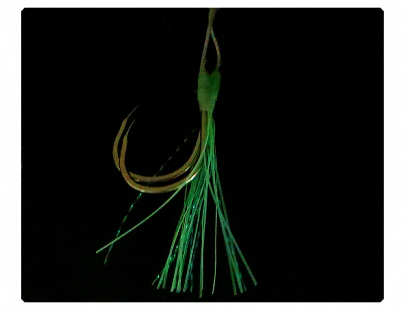 Glow Barbed Single Jig Hook, Sizes #10–#18 – product photo