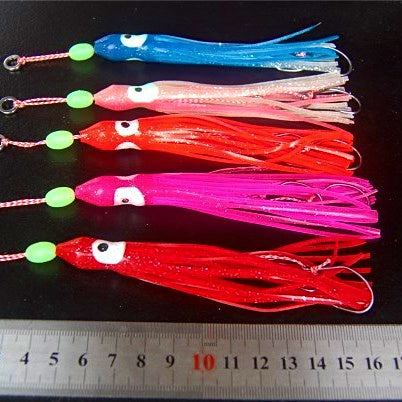 Octopus Squid Soft Lure with Double Hooks, Glow Colors