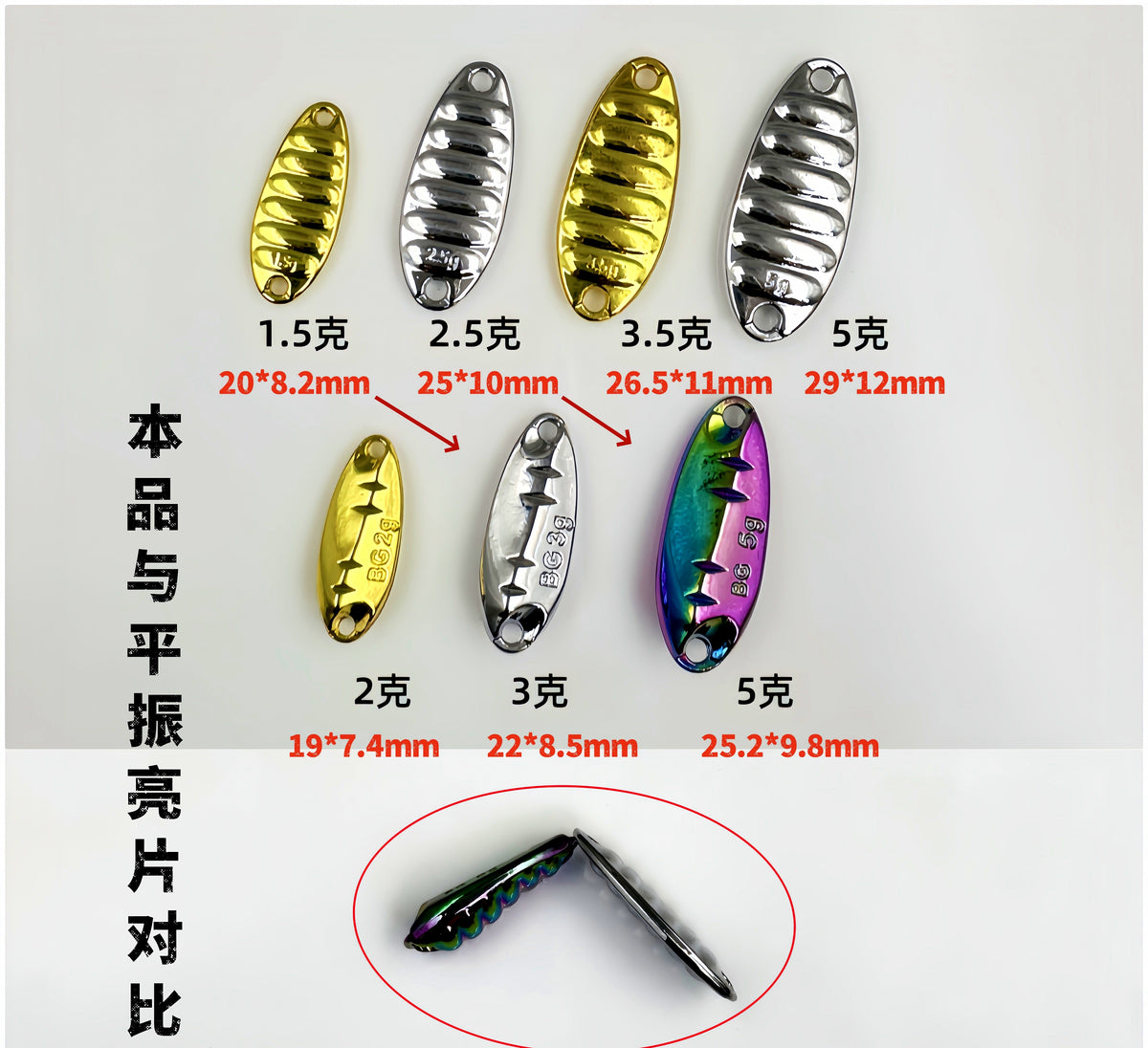 Spinner Spoon Blade Lure 4-Pack, 2.5–6 g (0.09–0.21 oz) – product photo