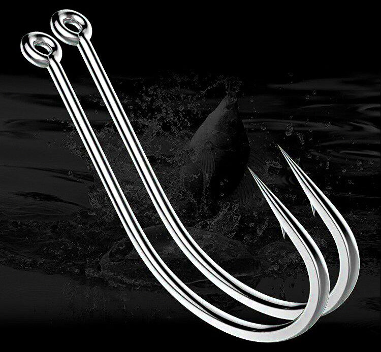 Barbed Long-Shank Eyed Hooks, Bulk Pack of 100/300/500 – product photo