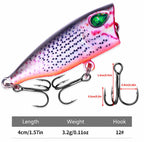 Floating Popper Topwater Lure, 4 cm (1.6 in), 3.2 g (0.11 oz) – product photo