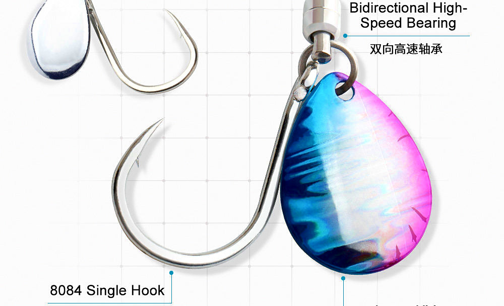 Blue Pink Glow Metal Casting Jig, 30–80 g (1.1–2.8 oz) – product photo