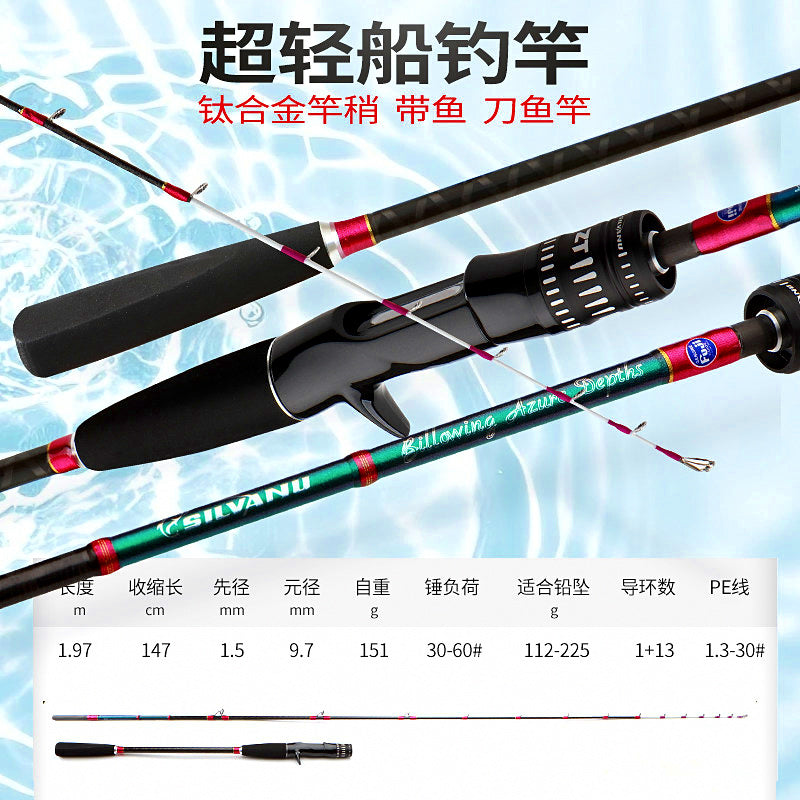 Extra Fast 2-Piece Boat Rod, Titanium Tip, 1.95–2.1 m – product photo