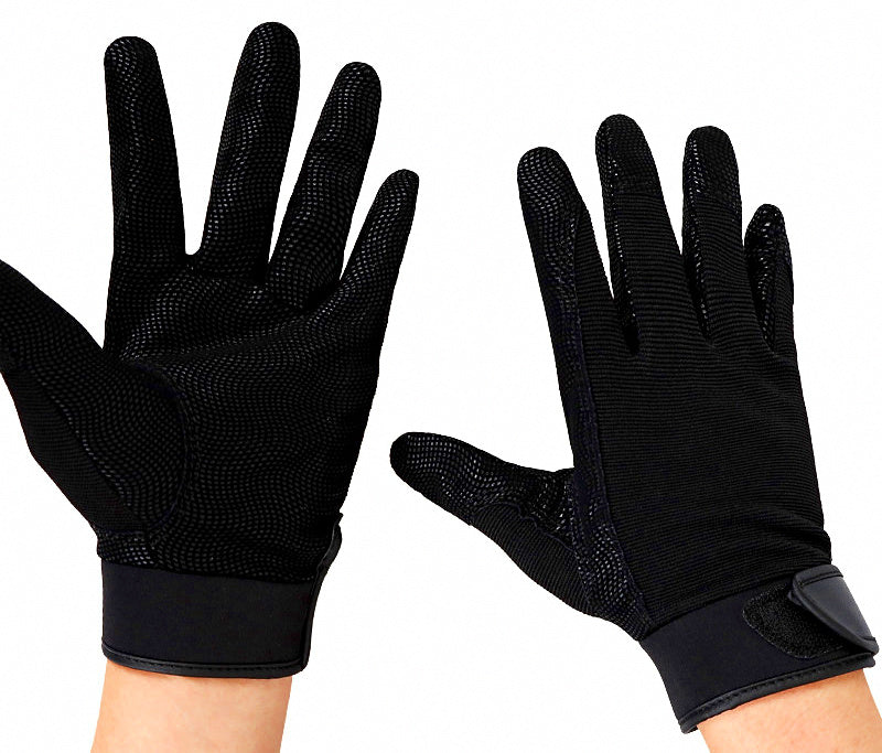 Anti-Slip Work Gloves, Hook-and-Loop Wrist, Black or Camo – product photo
