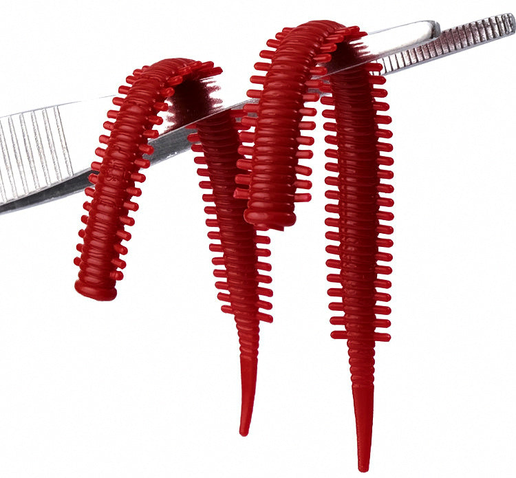 Artificial Sandworm Soft Bait, Wine Red or Orange, 20/40 Pack – product photo