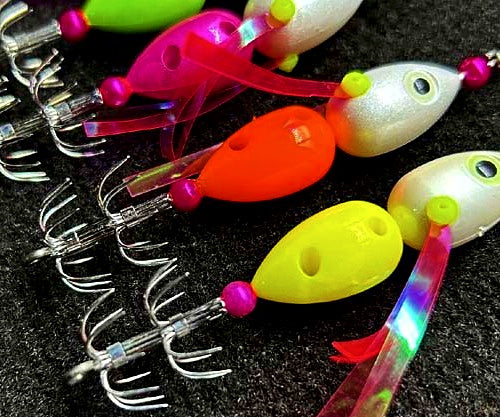 Squid Jig Rig, 20 Hooks, Size 16, UV & Glow, 2-Pack – product photo
