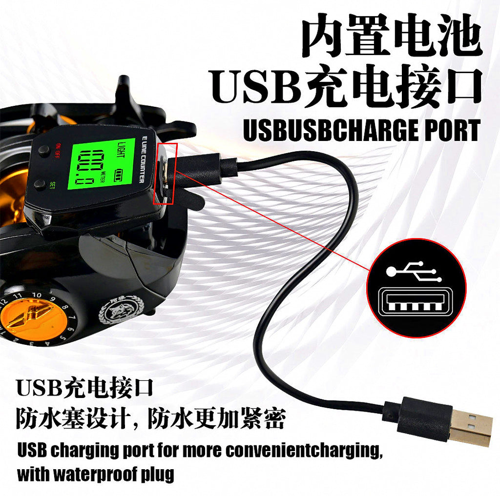 Baitcasting Reel, 7.2:1 Gear Ratio, 8 Bearings, Black – product photo