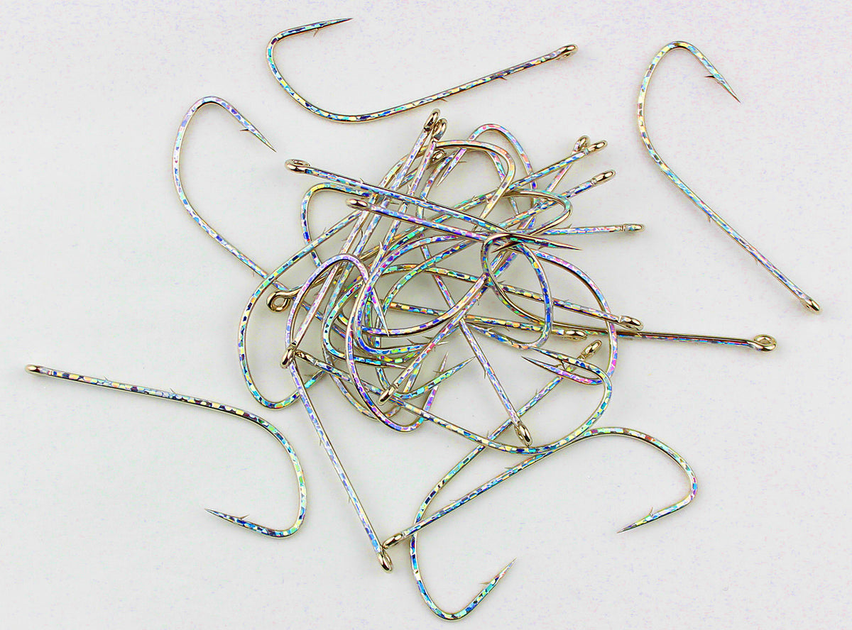 Colorful Long Shank Barbed Hooks, Cutlassfish/Mackerel, 1/0-4/0 – product photo