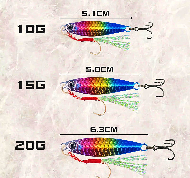 Casting Metal Jig, Fish Scale Finish, 7–30 g (0.25–1.06 oz) – product photo